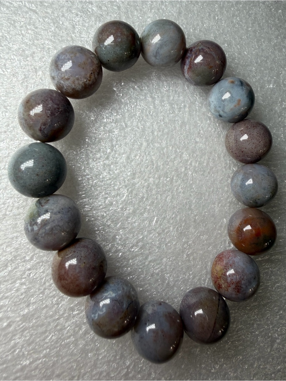 Beautiful 12MM Purple Ocean Jasper Natural Crystal Bracelet
